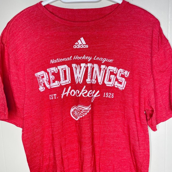 Adidas Detroit Red Wings Men's Soft Red T Shirt Md - Picture 3 of 4
